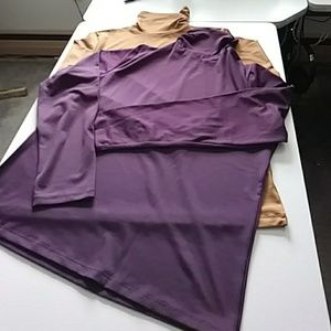 Susan Graver 2 Rushed Turtleneck Tops Liquid Knit